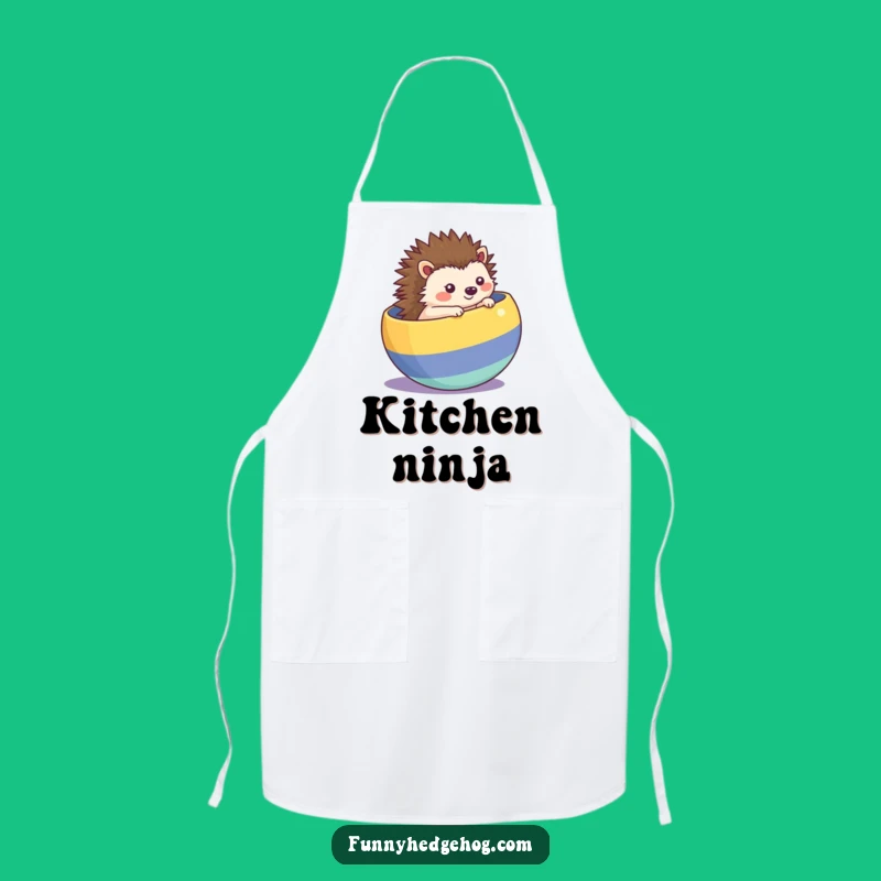 Funny Rolling Hedgehog Apron, Kitchen Fun & Playful Style