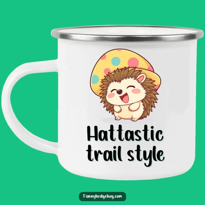 Funny Hedgehog Hat Camping Mug - Adventure Fuel with Giggles