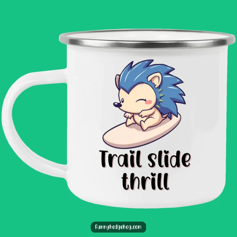Funny Hedgehog Slide Camping Mug - Adventure Fuel for Thrill-Seekers
