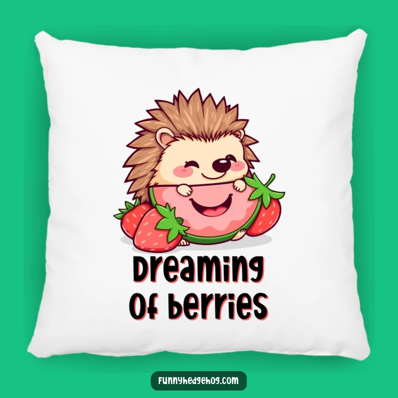 Funny Hedgehog Strawberry Pillow: Kawaii Nibbler Accent, Comfy Funny Gift