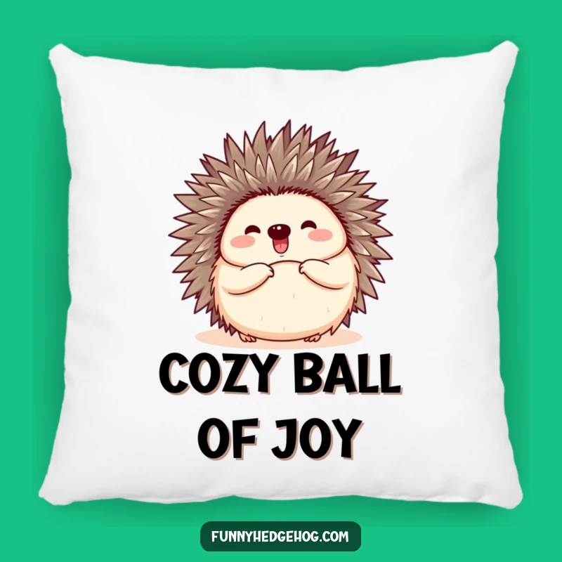 Funny Happy Hedgehog Pillow, Soft Joyful Cushion, Cozy Comical Comfort Gift