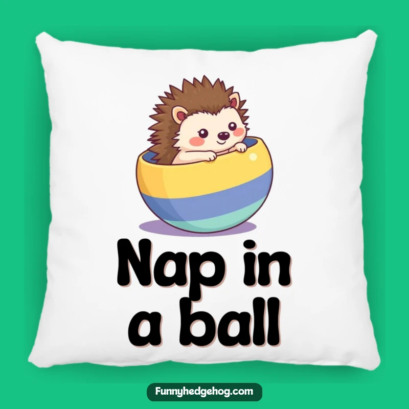 Funny Rolling Hedgehog Pillow, Cozy Playfulness & Humorous Decor