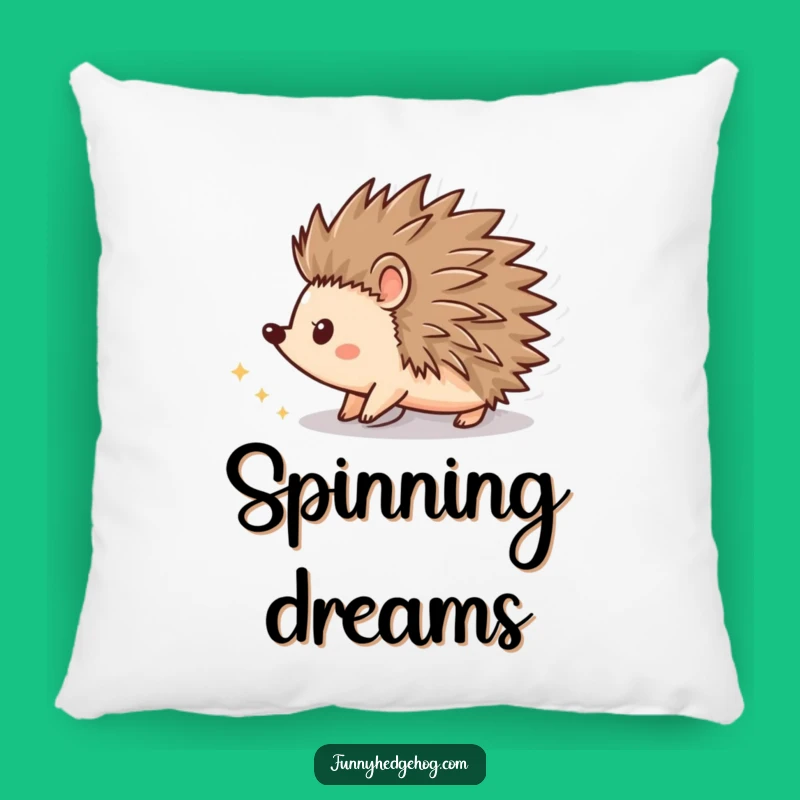 Funny Spinning Hedgehog Pillow: Cozy Lumbar Cushion with Sparkling Charm