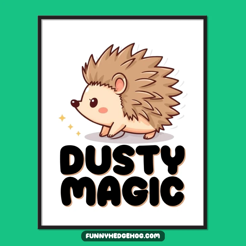 Funny Hedgehog Spin Digital Print: Dazzling Wall Art for Whimsical Spaces