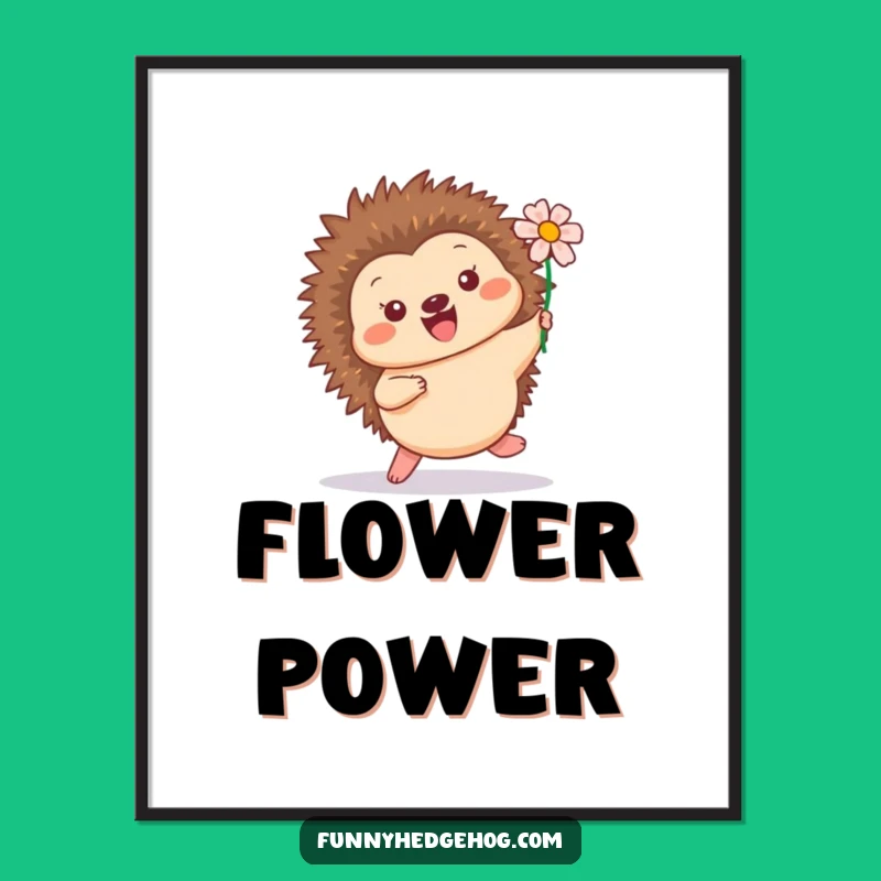 Funny Hedgehog Hop Digital Print: Cheerful Wall Art for Joyful Spaces