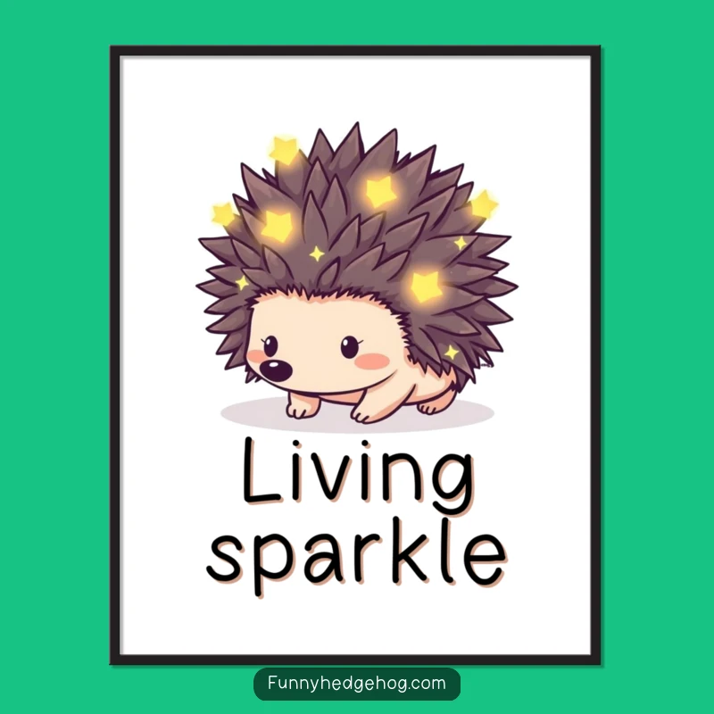 Funny Hedgehog Firefly Digital Print: Enchanting Wall Art for Magical Spaces