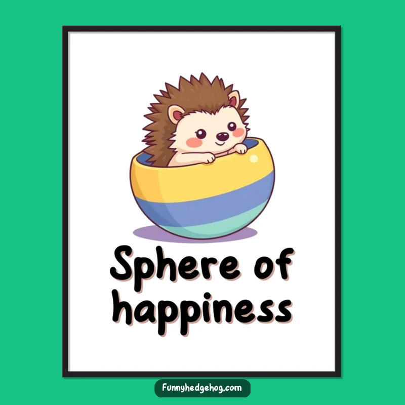 Funny Rolling Hedgehog Digital Art, Instant Playful Decor & Gift