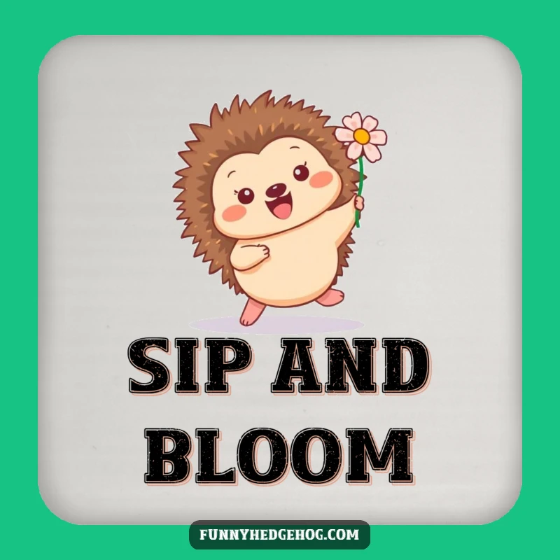 Funny Hedgehog Flower Coasters: Protect Surfaces with Cheerful Humor