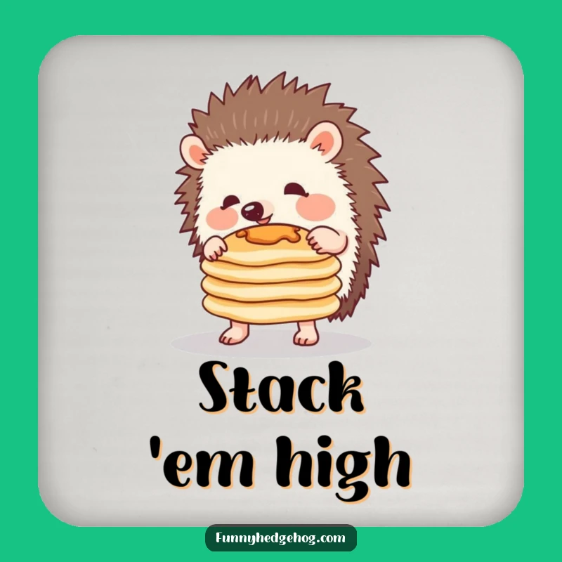 Funny Hedgehog Pancake Coaster - Protect Surfaces with Humor
