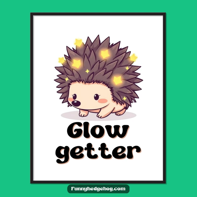 Funny Hedgehog Firefly Poster: Enchanting Wall Art for Magical Decor