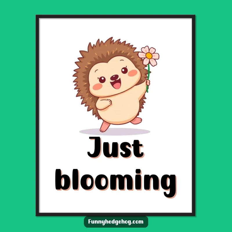 Funny Hedgehog Hop Poster: Cheerful Wall Art for Joyful Decor