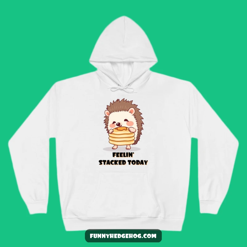 Funny Hedgehog Pancake Hoodie - Cozy & Comical Warm Wear for Animal Fans