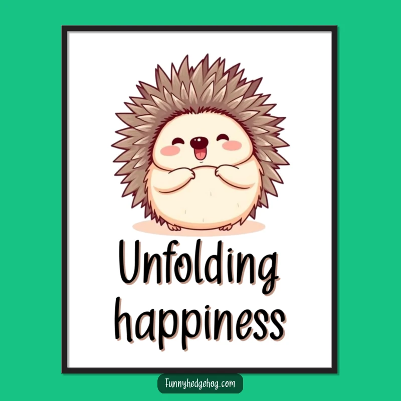 Free Printable Wall Art: Happy Hedgehog Pop, Humorous Downloadable Decor