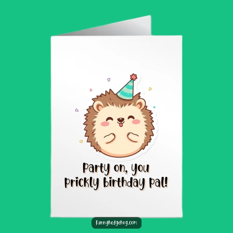 Free Printable Hedgehog Birthday Card: Party Hat Fun, Downloadable Gift