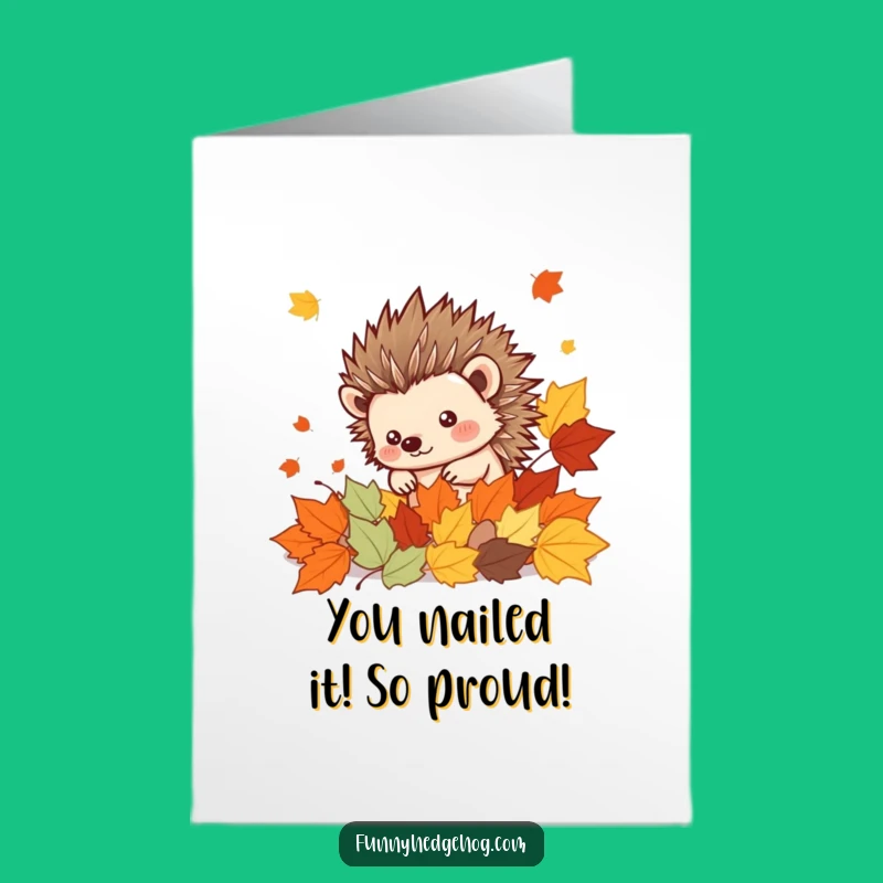 Free Printable Hedgehog Card: Spiky Congrats Amidst Autumnal Cheer