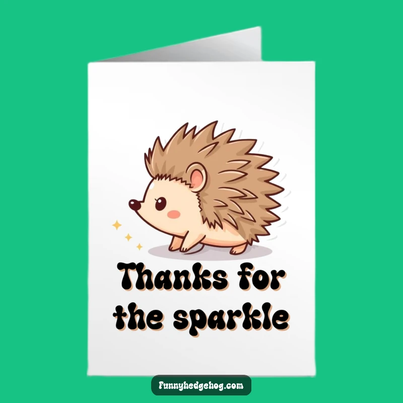 Free Printable Thank You Card: Spinning Hedgehog's Thanks - Sparkling Downloadable Gift