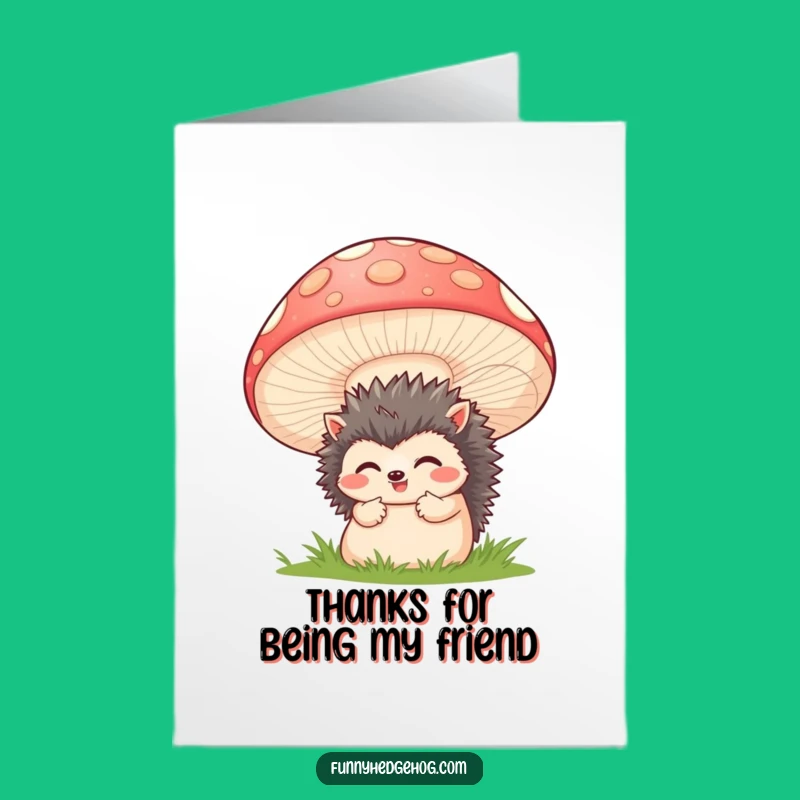 Free Printable Thank You Card: Shy Hedgehog's Gratitude - Funny Downloadable Gift of Thanks