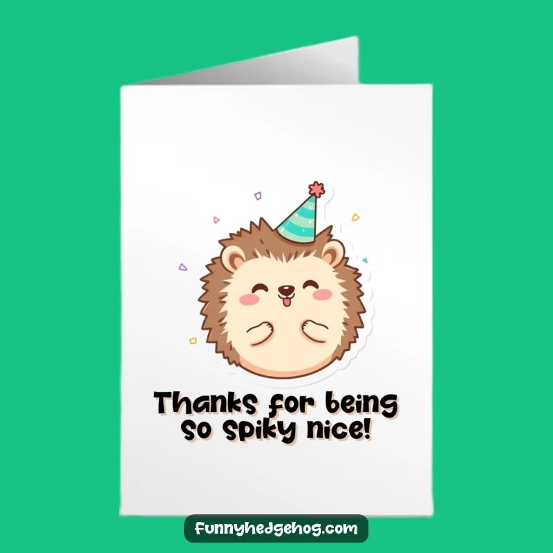 Free Printable Hedgehog Thank You Card: Party Hat, Print at Home