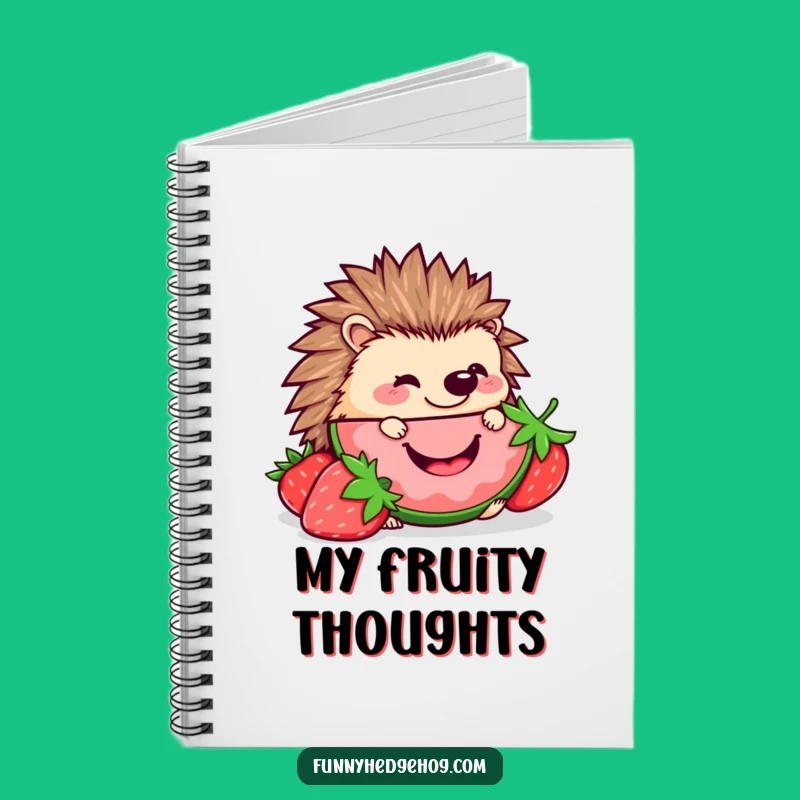 Funny Hedgehog Strawberry Notebook: Kawaii Nibbler Journal, Sweet Funny Gift