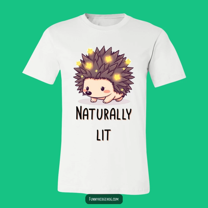 Funny Firefly Hedgehog T-Shirt: Enchanting Nighttime Creature Tee