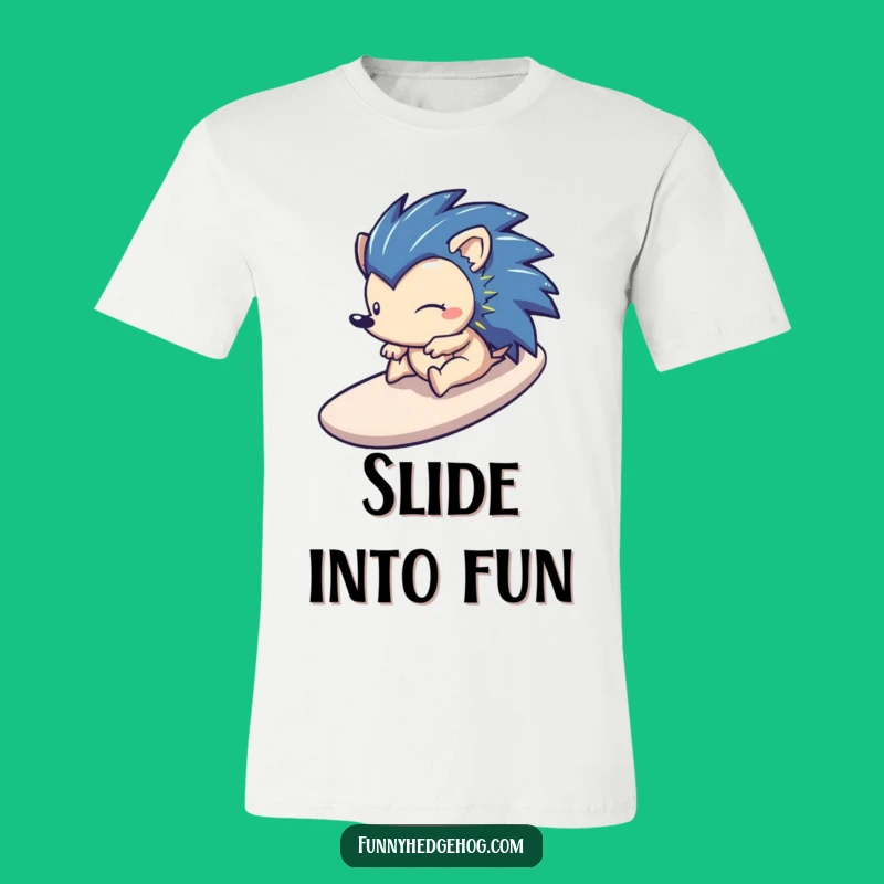 Funny Hedgehog Slide T-Shirt - Embrace the Thrill of Play