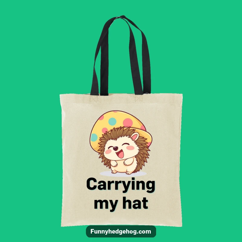 Funny Hedgehog Hat Tote Bag - Carry Your Giggles in Style