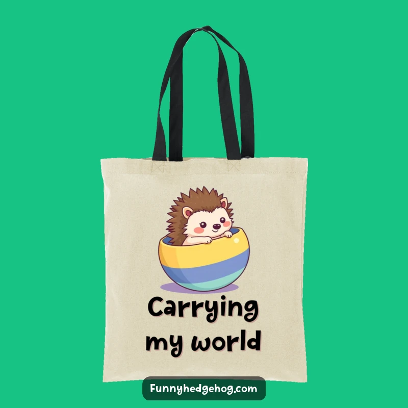 Funny Rolling Hedgehog Tote Bag, Carry Your Fun On The Go